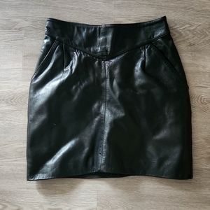 Leather mini skirt